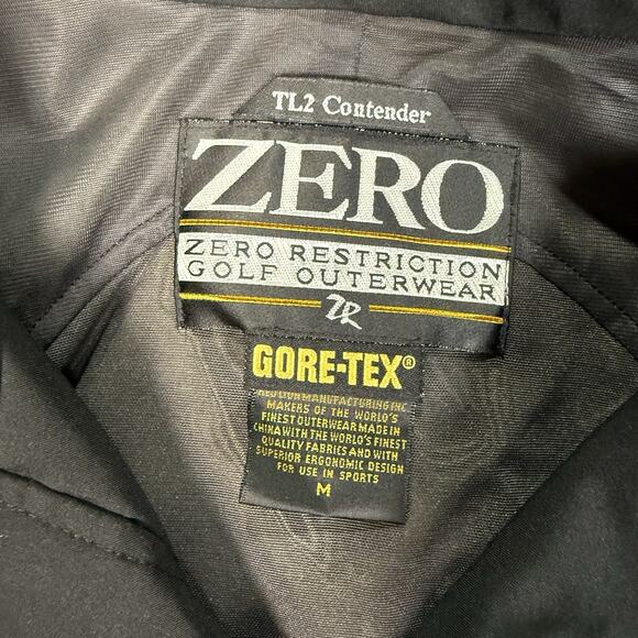 Zero Restriction Gore-Tex Black Jacket Men's Size M Zipped Water Proof Pockets - Picture 4 of 11